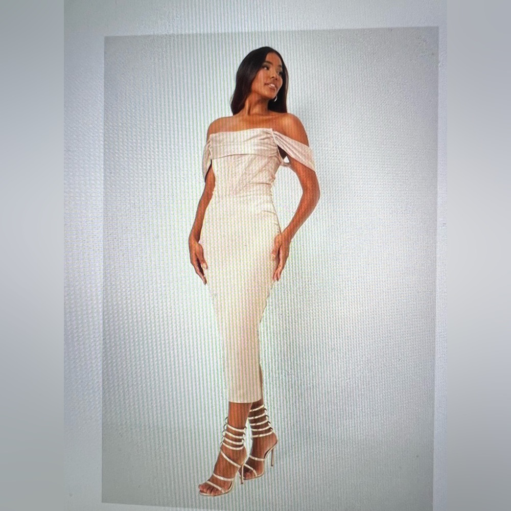 Carli Bybel x Missguided Champagne Drape Neck Satin Corset Midaxi Dress